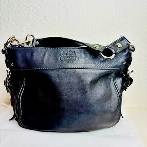 Black leather coach Hobo Bag